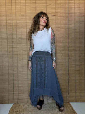 Falda Étnica de Lino