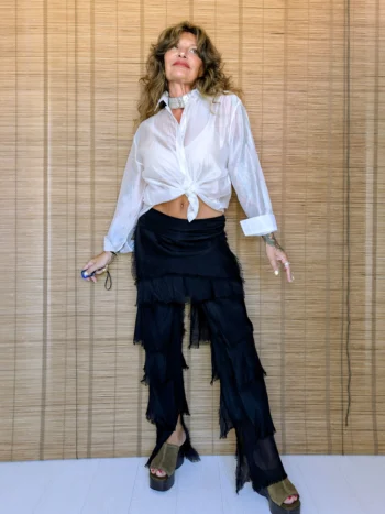 Pantalón volantes seda