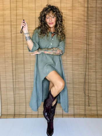 Vestido asimétrico de lino
